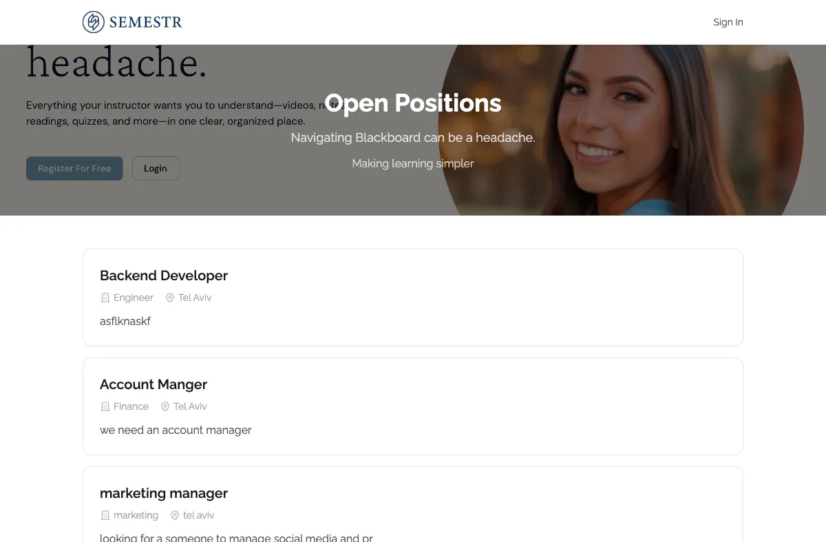 Careers page